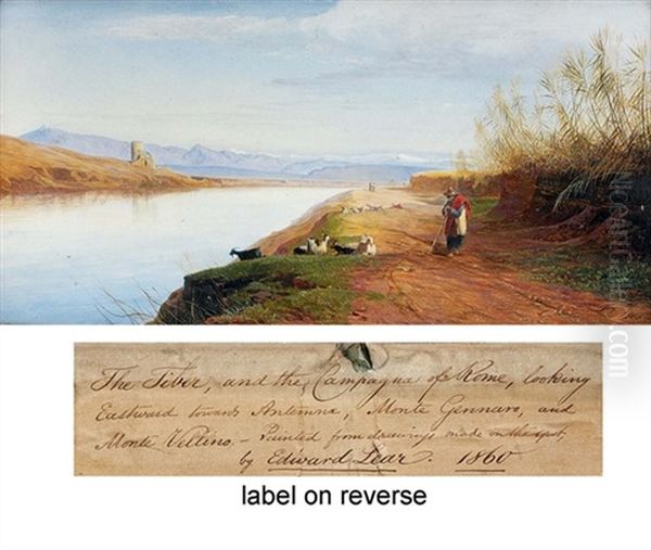 The Tiber, And The Campagna Of Rome, Looking Eastward Towards Antemnae, Monte Gennaro, And Monte Vellino Oil Painting by Edward Lear