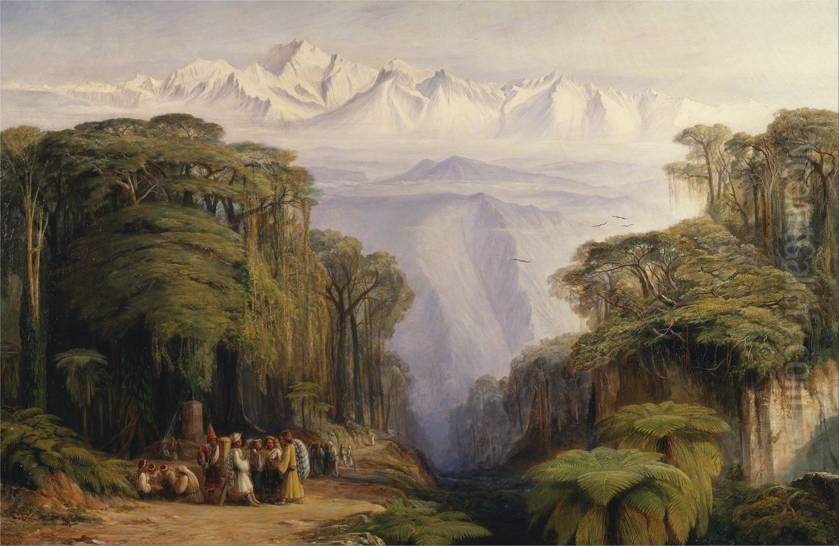 Kangchenjunga From Darjeeling Oil Painting by Edward Lear