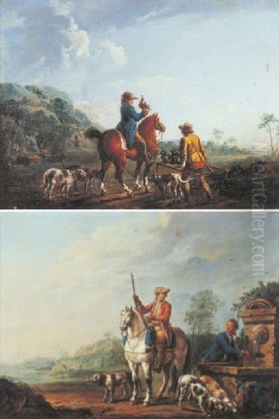 Une Chasse Au Faucon Oil Painting by Sebastien Leclerc the Younger