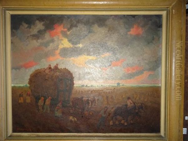 Le Dernier Char, 1944 Oil Painting by Lucien Leclercq