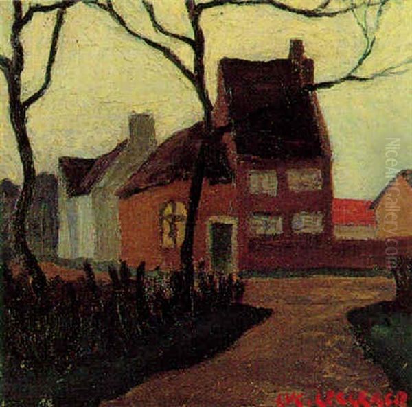 Chemin Vers La Petite Maison Oil Painting by Lucien Leclercq