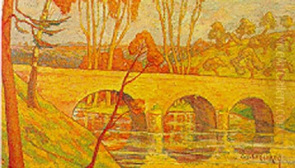 Automne Oil Painting by Lucien Leclercq