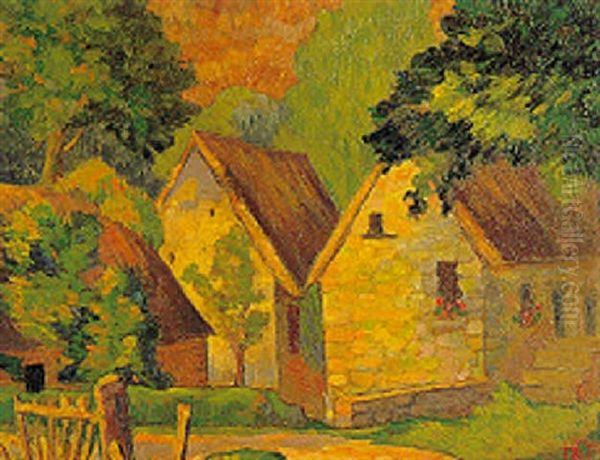 Hameau Normand Oil Painting by Lucien Leclercq