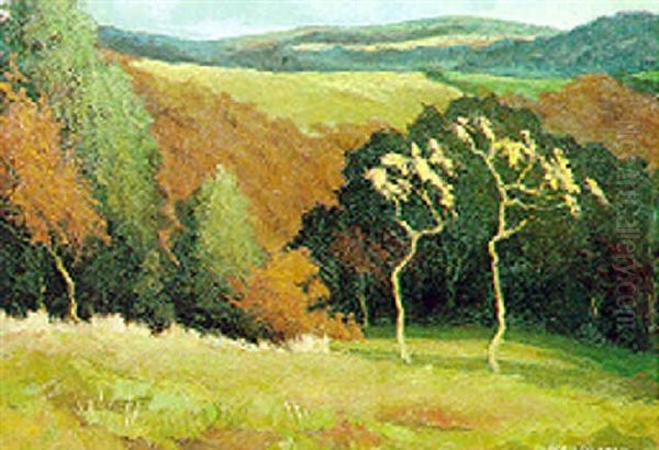 Environs De Bomal Au Printemps Oil Painting by Lucien Leclercq
