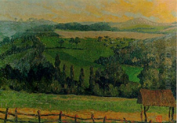 Paysage Vallonne Oil Painting by Lucien Leclercq