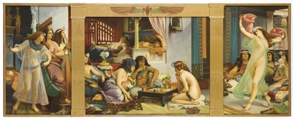 Ramses Dans Son Harem Oil Painting by Jean Jules Antoine Lecomte du Nouy