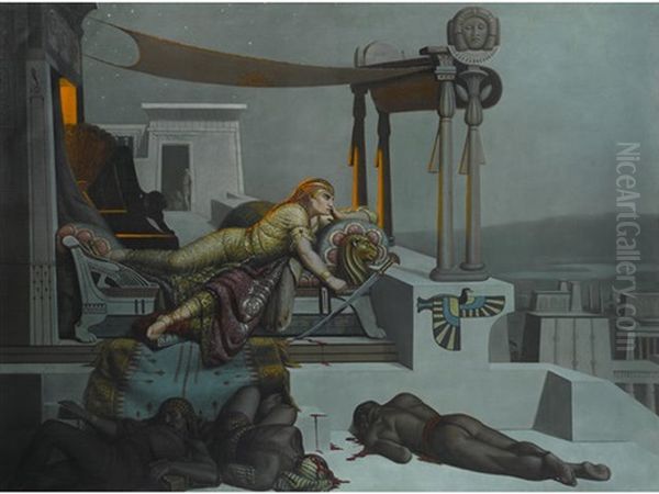 The Bearers Of Bad News Oil Painting by Jean Jules Antoine Lecomte du Nouy