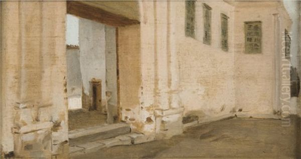 La Maison Du Cheik, Alabouxah, Fayoum Oil Painting by Jean Jules Antoine Lecomte du Nouy