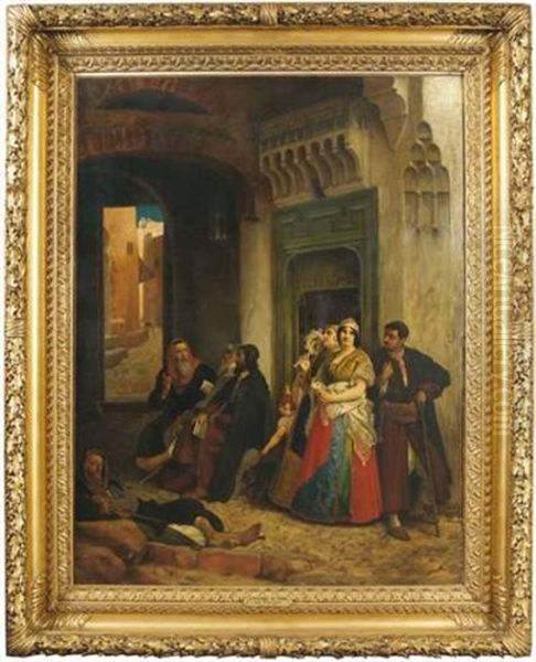 Les Orientales, Dans Le Quartier Juif Au Maroc Oil Painting by Jean Jules Antoine Lecomte du Nouy
