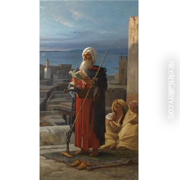 La Priere Du Soir A Tanger Oil Painting by Jean Jules Antoine Lecomte du Nouy