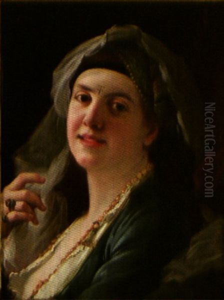 Portrait De Femme Orientale Oil Painting by Jean Jules Antoine Lecomte du Nouy