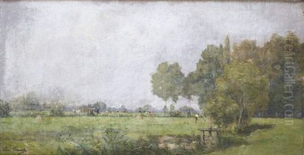 Clairiere Animee Oil Painting by Paul Emile Lecomte