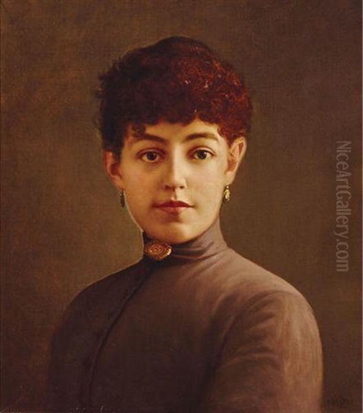 Mme. Rita Tellier De Carufel Oil Painting by Ozias Leduc