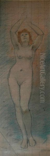 Female Nude Study Oil Painting by Ozias Leduc