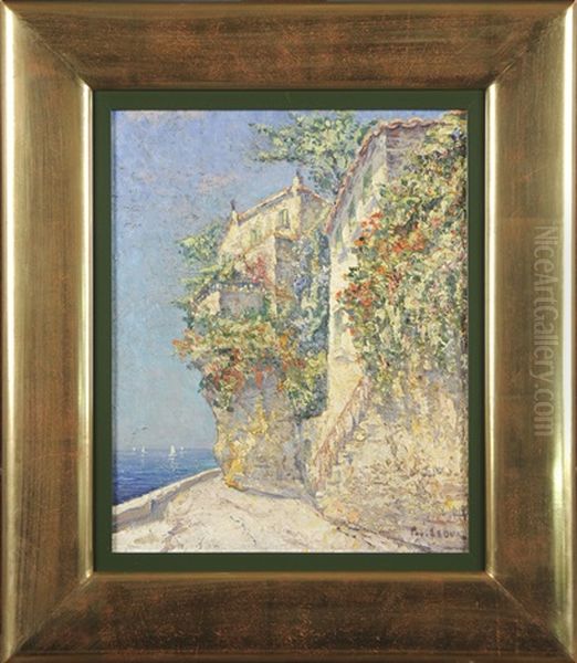 Bord De Mer A Villefranche Oil Painting by Paul Leduc