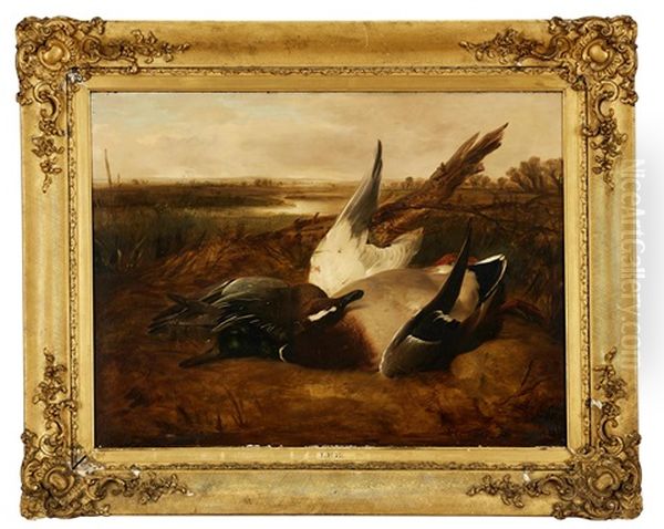 Jaktstilleben I Landskap Oil Painting by Frederick Richard Lee, R.A.