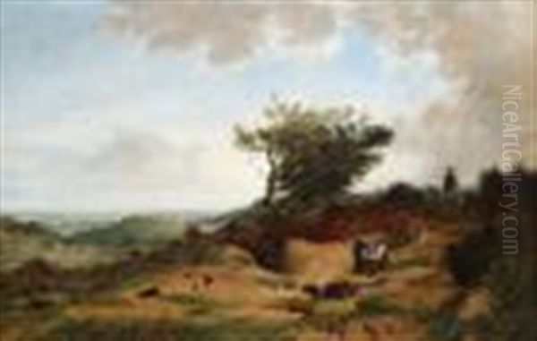 The Rabbit Shoot Oil Painting by Frederick Richard Lee, R.A.