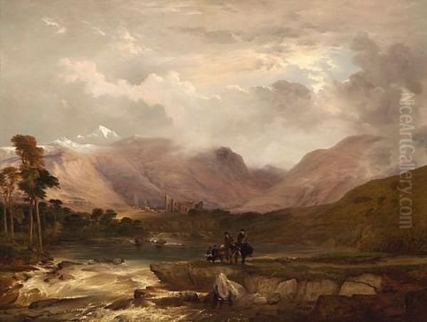 Highland Scenery: A Snow Storm Passing Off Oil Painting by Frederick Richard Lee, R.A.