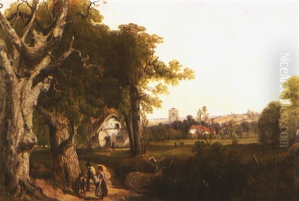 My Cottage Near The Brook Oil Painting by Frederick Richard Lee, R.A.