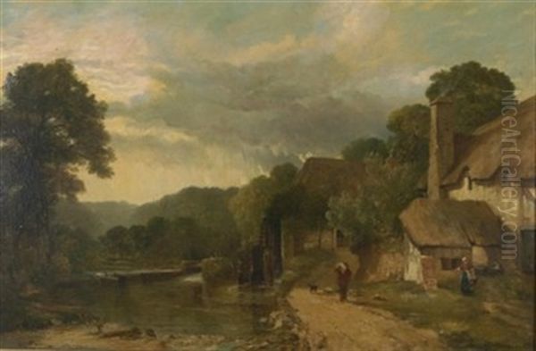 Englische Landschaft Mit Wassermuhle Oil Painting by Frederick Richard Lee, R.A.
