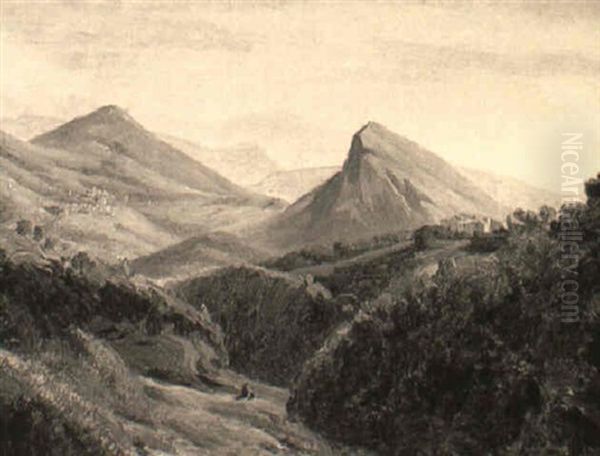 Monte St. Liberatore, La Cava Oil Painting by Frederick Richard Lee, R.A.