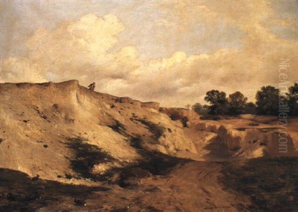 Rabbiting Oil Painting by Frederick Richard Lee, R.A.