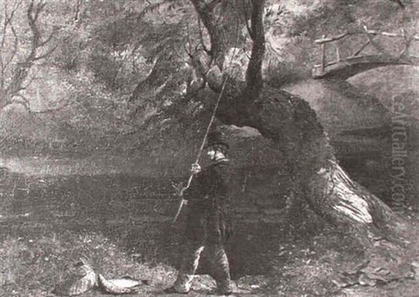 The Angler Oil Painting by Frederick Richard Lee, R.A.