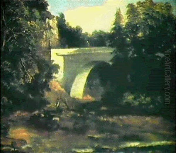 River Landscapes With Views Of Lynedoch, Scotland Oil Painting by Frederick Richard Lee, R.A.