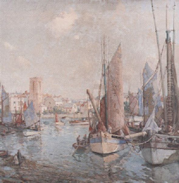 Inner Harbour, La Rochelle Oil Painting by William Lee-Hankey