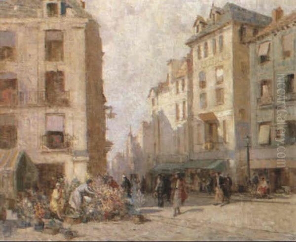 La Grande Rue A Dieppe Oil Painting by William Lee-Hankey