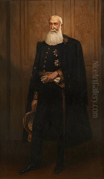Portrait De Leopold Ii, Roi Des Belges Oil Painting by Jef Leempoels