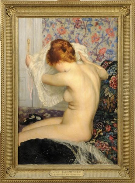 Enlevant Sa Chemise Oil Painting by Jef Leempoels