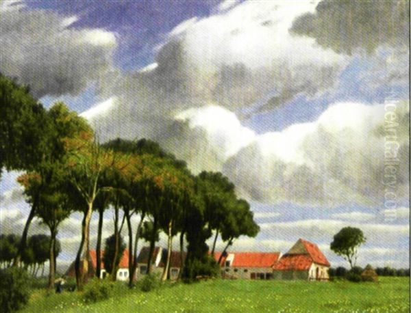 Grande Ferme Flamande Oil Painting by Jef Leempoels