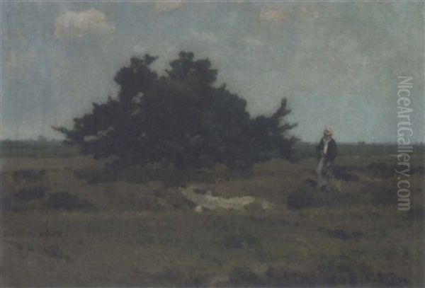 A Stroll On The Plain Oil Painting by Cornelis van Leemputten