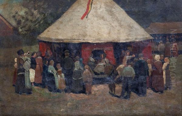 Kermesse A Jette Oil Painting by Frans Van Leemputten