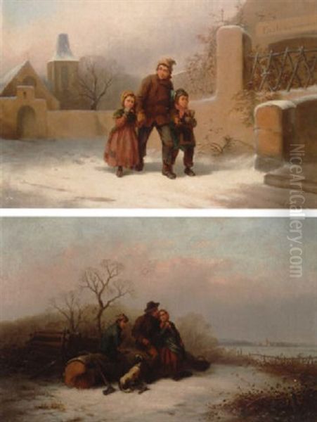The Woodcutter's Family Oil Painting by Alexis de Leeuw