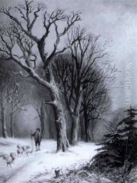 Winterweide Oil Painting by Alexis de Leeuw