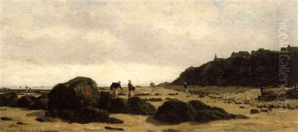 Maree Basse A Villerville Oil Painting by Louis Valere Lefebvre