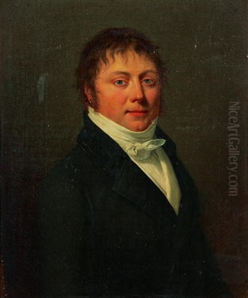 Portrait Du Baron Falatieu Oil Painting by Robert Jacques Francois Faust Lefevre