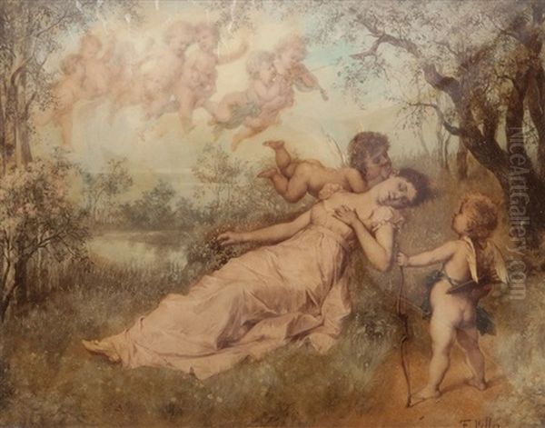 Allegorie Oil Painting by Franz Lefler