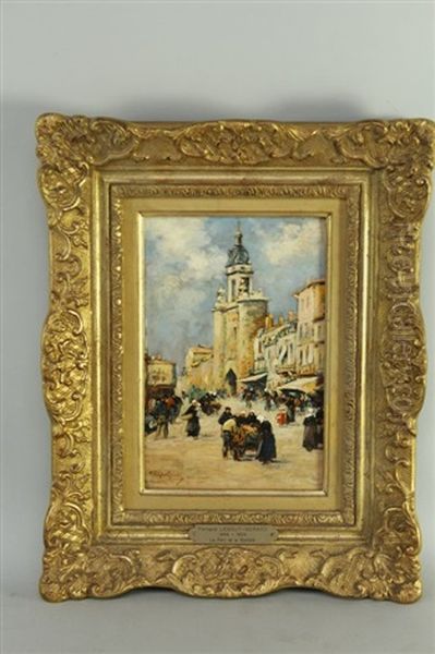 Marche A La Rochelle Oil Painting by Fernand Marie Eugene Legout-Gerard