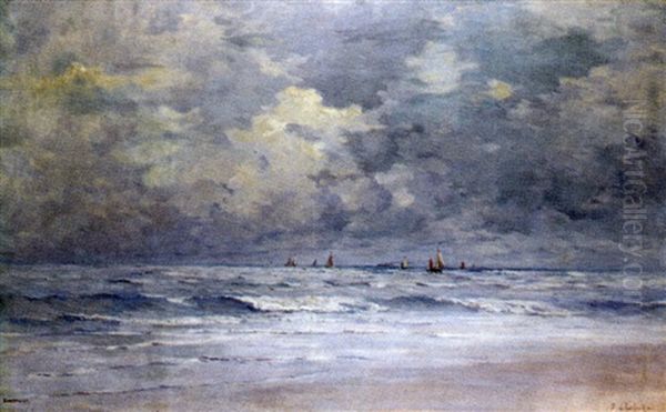 Marine A Zanvoort Oil Painting by Fernand Marie Eugene Legout-Gerard