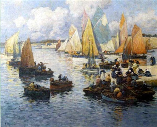 Concarneau, Le Retour De Peche Oil Painting by Fernand Marie Eugene Legout-Gerard