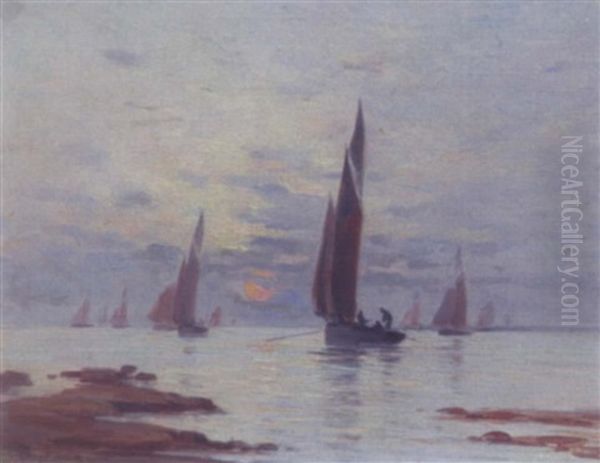 Marine, Concarneau Oil Painting by Fernand Marie Eugene Legout-Gerard