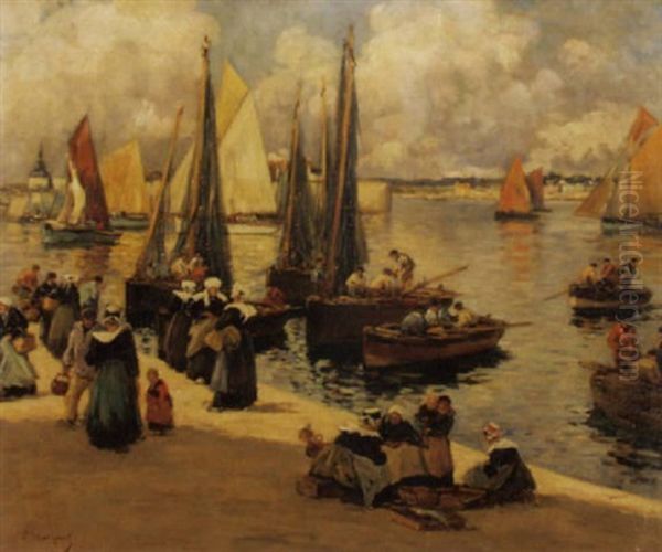 Le Port De Concarneau Oil Painting by Fernand Marie Eugene Legout-Gerard
