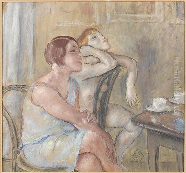 Les Deux Amies Oil Painting by Louis Legrand