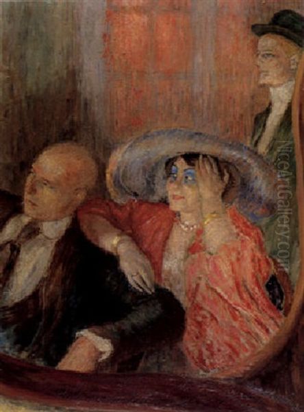 Loge De Theatre Oil Painting by Louis Legrand