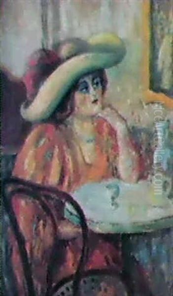 A La Brasserie Oil Painting by Louis Legrand