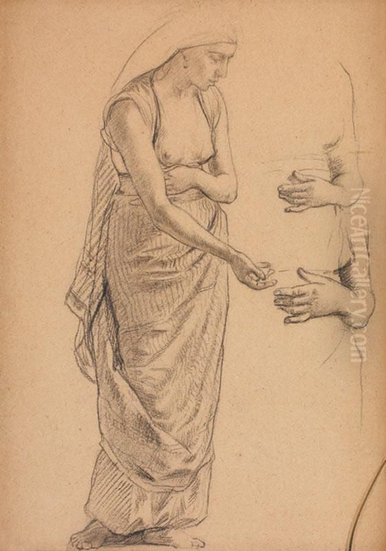 Etude De Femme Orientale Oil Painting by Leon-Auguste-Adolphe Belly