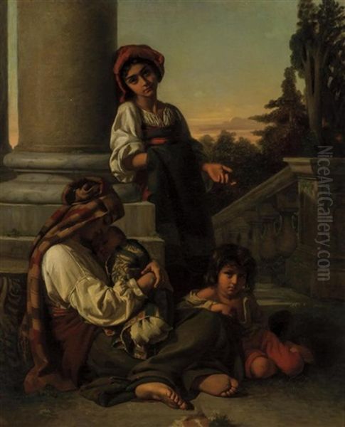 The Eyes Of Innocence Oil Painting by Rudolf August Wilhelm Lehmann